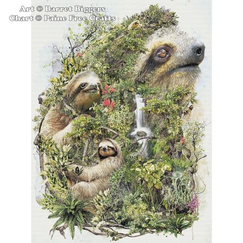 Sloths by Paine Free Crafts printed cross stitch chart