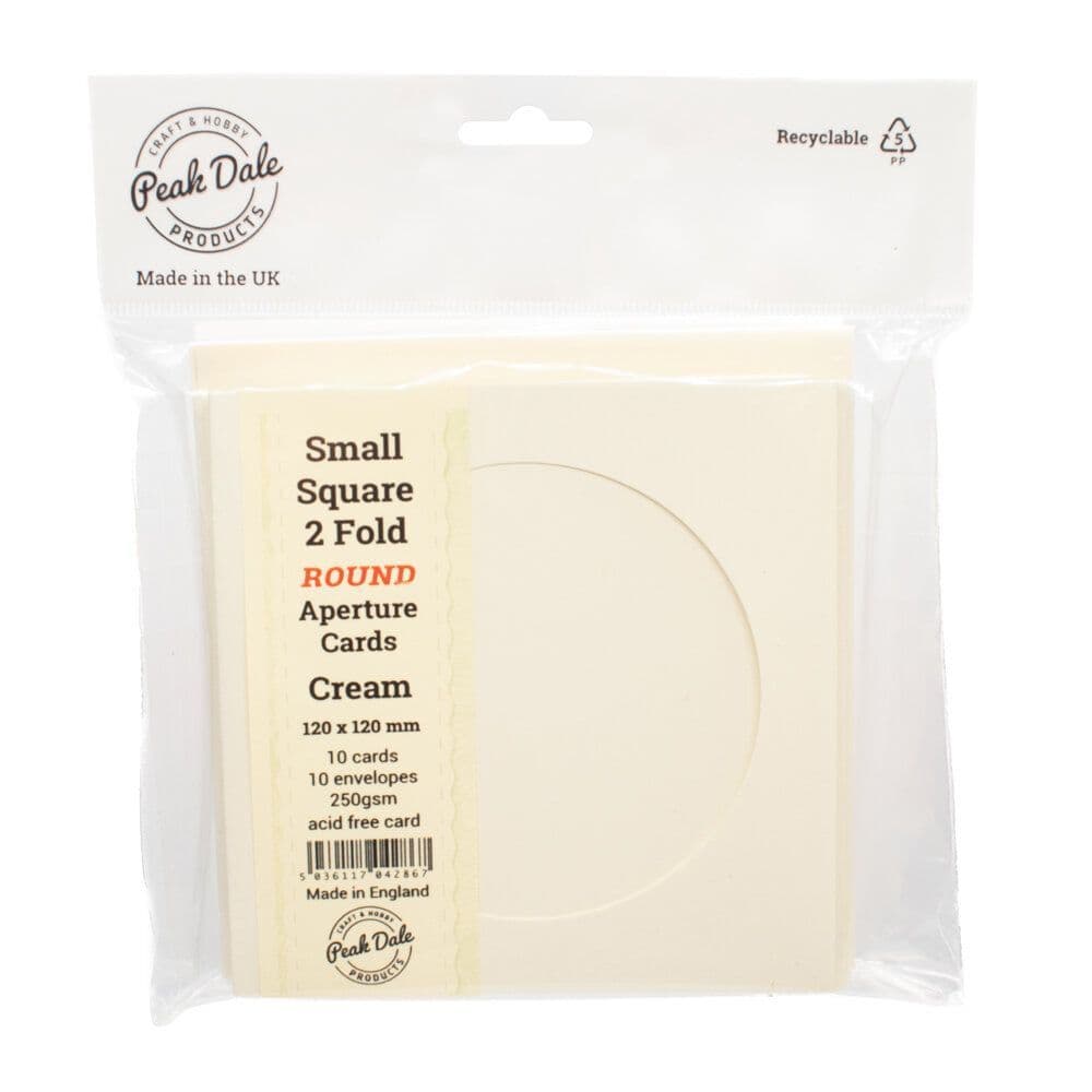 Small Trifold Cream Round Aperture Cards & Envelopes 10 Pack