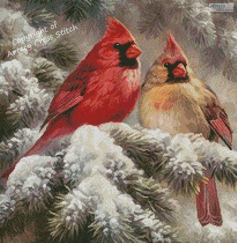 Snow Angels (Crop) by Artecy printed cross stitch chart