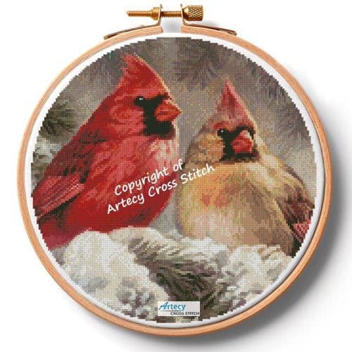 Snow Angels Hoop (Extra Large) by Artecy printed cross stitch chart