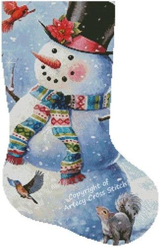 Snowman and Friends Stocking (Right) by Artecy printed cross stitch chart
