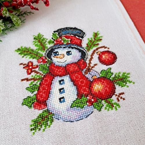 Snowman Ornament cross stitch chart by Artmishka Cross Stitch