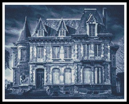Spooky House (Blue 2) by Artecy printed cross stitch chart