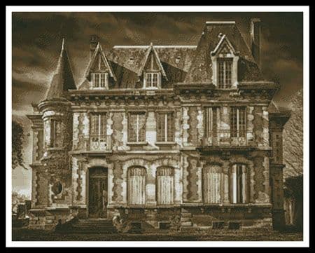 Spooky House by Artecy printed cross stitch chart