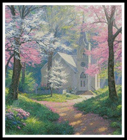 Spring Chapel (Crop) by Artecy printed cross stitch chart