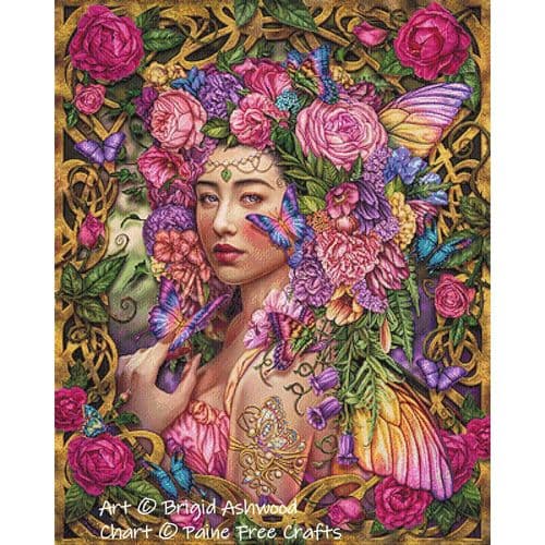 Spring Fairy Queen by Paine Free Crafts printed cross stitch chart