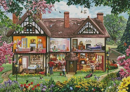 Spring House (Large) by Artecy printed cross stitch chart