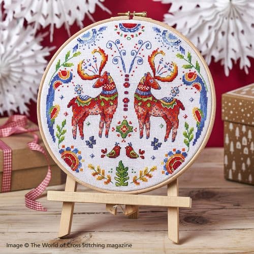 Stag Folk Art Hoop WOXS Issue 352 project pack