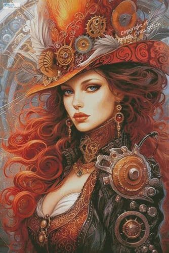 Steampunk Beauty (Large) by Artecy printed cross stitch chart
