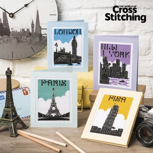 Stitch the Sites Travel Cards WOXS Issue 375 project pack