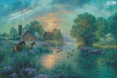 Summer Moon by Artecy printed cross stitch chart