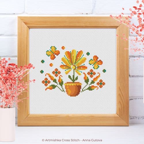 Sun in a Pot (Mini) cross stitch chart by Artmishka Cross Stitch