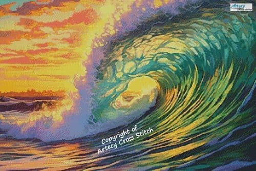 Sunset Wave by Artecy printed cross stitch chart