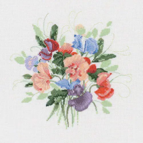 Sweet Pea Posy cross stitch chart - Valerie Pfeiffer