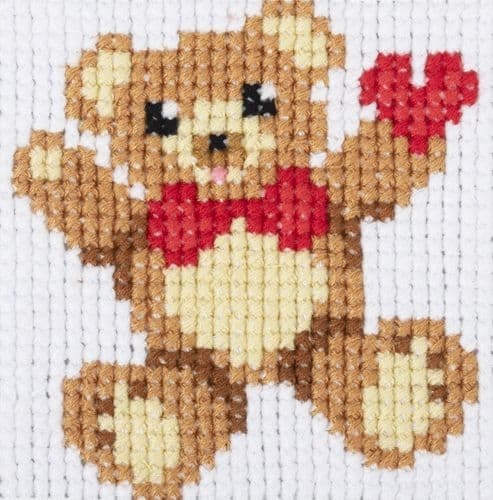 Teddy Bear learn to cross stitch kit