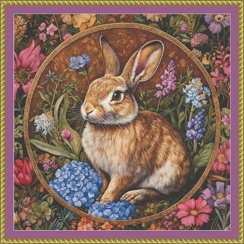 The Cross Stitch Studio Art Nouveau Rabbit printed cross stitch chart