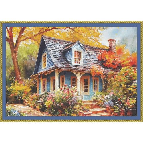 The Cross Stitch Studio Autumn Cottage printed cross stitch chart