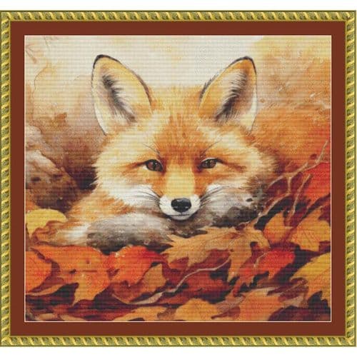 The Cross Stitch Studio Autumn Fox printed cross stitch chart