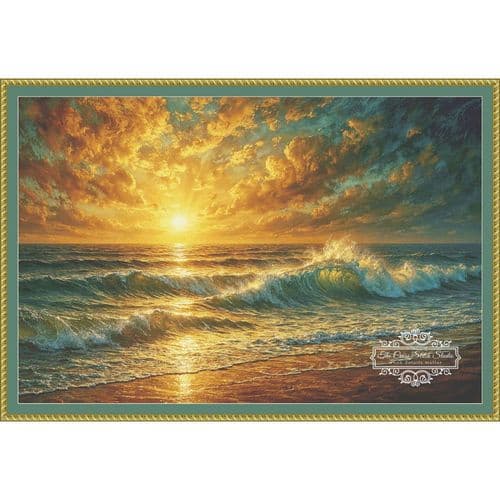 The Cross Stitch Studio Beach Sunrise printed cross stitch chart