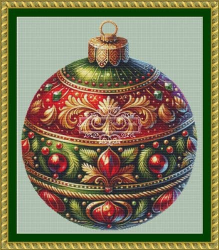 The Cross Stitch Studio Bejeweled Christmas Ornament 2 (Mini) printed cross stitch chart