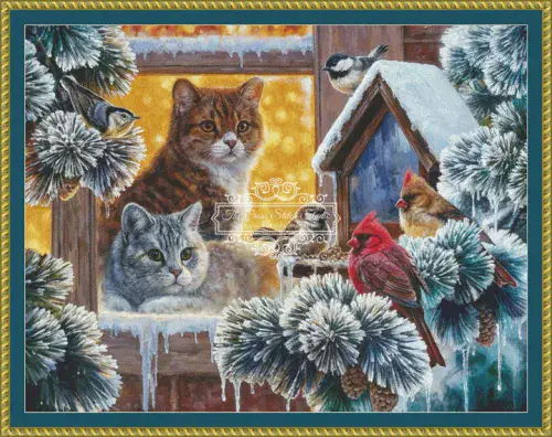 The Cross Stitch Studio Bird Watching printed cross stitch chart