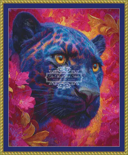 The Cross Stitch Studio Blue Panther printed cross stitch chart
