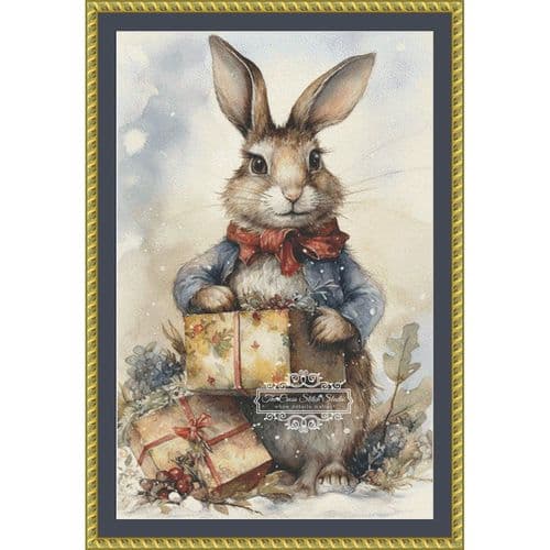 The Cross Stitch Studio Bunny Gift printed cross stitch chart