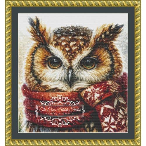 The Cross Stitch Studio Christmas Owl Crop printed cross stitch chart