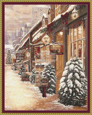 The Cross Stitch Studio Christmas Shoppes Crop 1 printed cross stitch chart