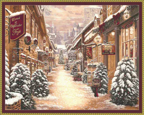The Cross Stitch Studio Christmas Shoppes printed cross stitch chart