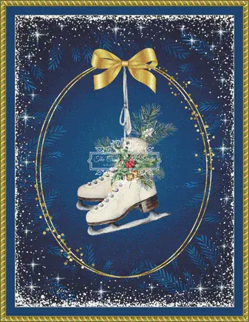 The Cross Stitch Studio Christmas Skates printed cross stitch chart