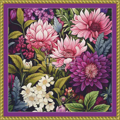 The Cross Stitch Studio Colourful Garden Mini printed cross stitch chart