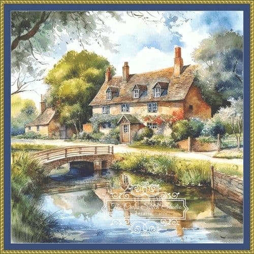 The Cross Stitch Studio Creekview Cottages Summerset  printed cross stitch chart