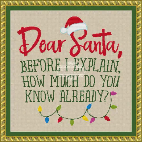 The Cross Stitch Studio Dear Santa  Snippet printed cross stitch chart