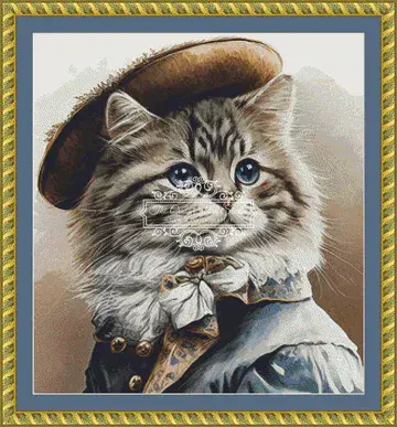 The Cross Stitch Studio Fashionable Feline Snippet  printed cross stitch chart