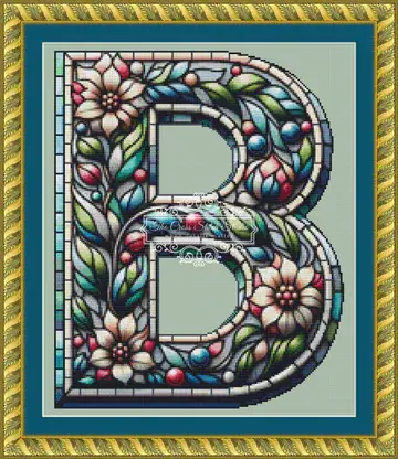 The Cross Stitch Studio Floral Alphabet B printed cross stitch chart