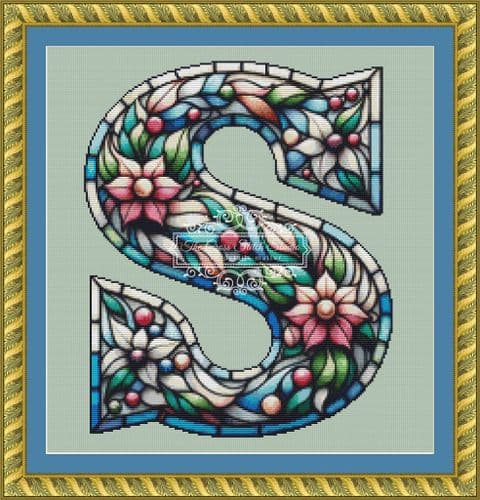 The Cross Stitch Studio Floral Alphabet S printed cross stitch chart