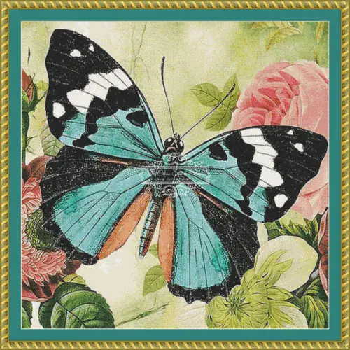 The Cross Stitch Studio Flutterby Collage 5 printed cross stitch chart