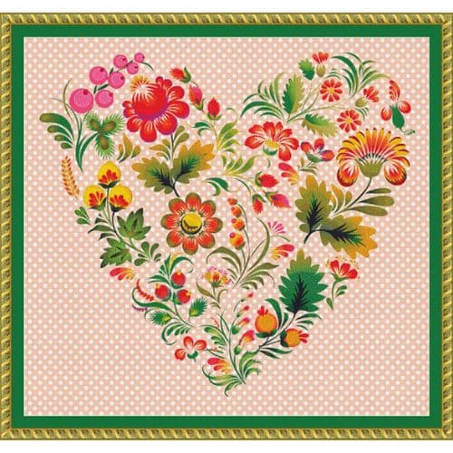 The Cross Stitch Studio Heart of Flowers printed cross stitch chart