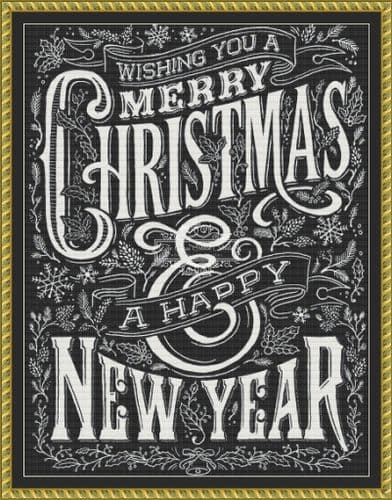 The Cross Stitch Studio Holiday Chalkboard printed cross stitch chart