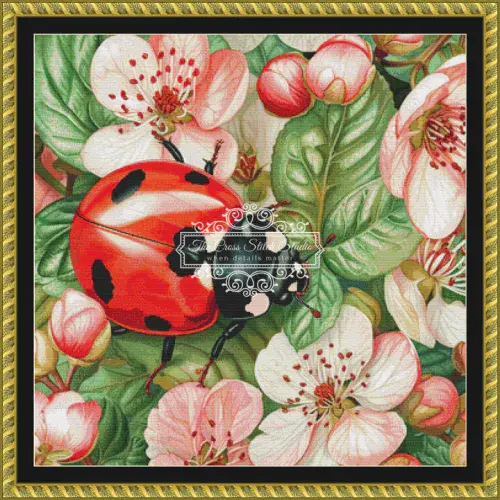 The Cross Stitch Studio Ladybug Spring Mini printed cross stitch chart
