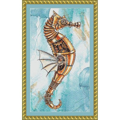 The Cross Stitch Studio Mechanical Seahorse  printed cross stitch chart