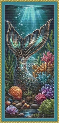 The Cross Stitch Studio Mermaids Tail  printed cross stitch chart