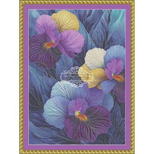 The Cross Stitch Studio Pansies of Thought Printed cross stitch chart