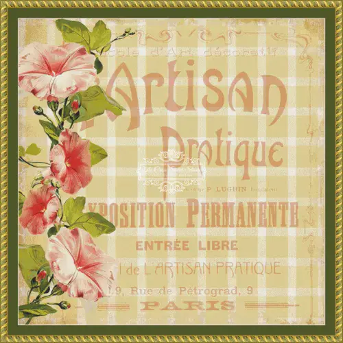 The Cross Stitch Studio Parisian Morning Glories printed cross stitch chart
