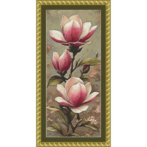 The Cross Stitch Studio Pink Magnolias Crop Mini printed cross stitch chart