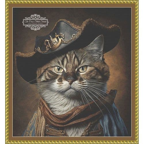 The Cross Stitch Studio Pirate Cat Crop printed cross stitch chart