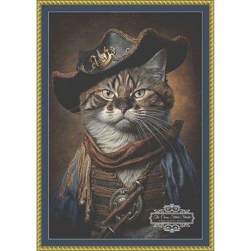 The Cross Stitch Studio Pirate Cat printed cross stitch chart