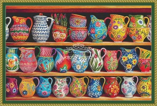 The Cross Stitch Studio Pretty As A Pitcher Crop 1 printed cross stitch chart