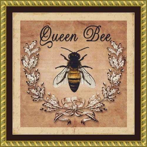 The Cross Stitch Studio Queen Bee Mini printed cross stitch chart